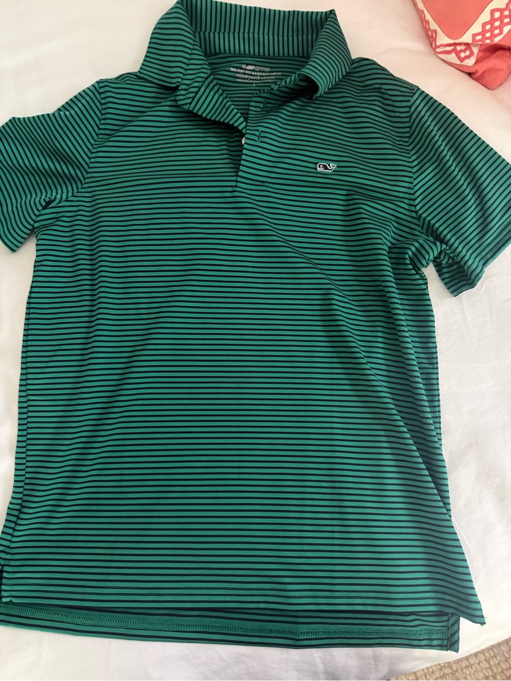 Vineyard Vines Green and Black Striped Polo
